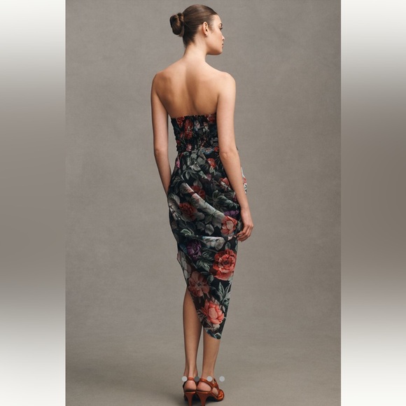 BHLDN Isabella Strapless Sweetheart High-low Midi Dress - Picture 2 of 6